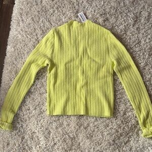 Old Navy Neon Yellow Ribbed Long Sleeve Sweater